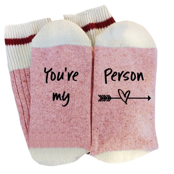 You're My Person Letter Print Socks, Couple Valentine