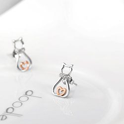 Cute Pet Cat Stud Earrings For Women