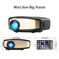 Wireless Portable Movie Projector With HDMI USB Headphone Jack TV Good For Home Theater