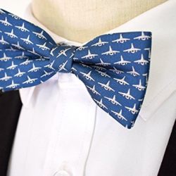 Carahere Boy's Handmade Pre-Tied Patterned Bow Ties aircraft pattern