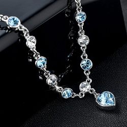Kesaplan Bangle Blue Bracelets Valentine's Day Gift for Teen Girls