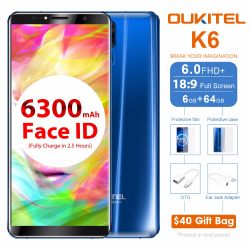 OUKITEL K6 6GB 64GB 6.0'' FHD Display Smartphones