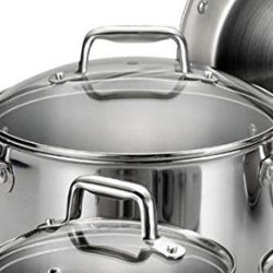 T-fal Tri-ply Stainless Steel Multi-clad Dishwasher Safe Oven Safe Cookware Set, 12-Piece, Silver