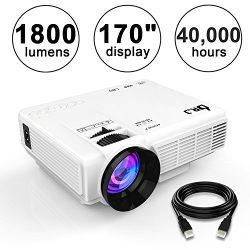 DR.J (Upgraded) 1800Lumens 4Inch Mini Projector with 170 Inch Display