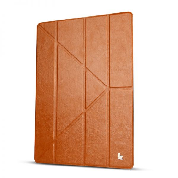 Jisoncase Flip Case for iPad Pro 12.9 PU Leather Transparent Tablet Folio Smart Cover