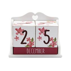 Yofit Wooden Block Perpetual Calendar Desk Calendar Desk Accessory