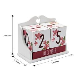 Yofit Wooden Block Perpetual Calendar Desk Calendar Desk Accessory