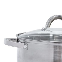 Heim Concept 12-Piece Induction Ready Stainless Steel Cookware Sets with Glass Lid