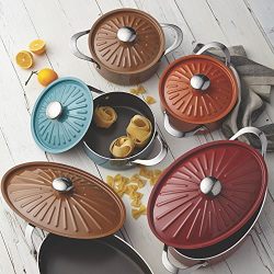Rachael Ray Cucina Hard Porcelain Enamel Nonstick Covered Round Casserole