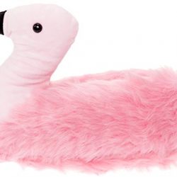 Silver Lilly Flamingo Slippers - Plush Animal Slippers w/Memory Foam Support by (Pink, Medium)