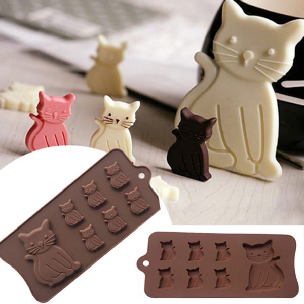 New Cat Kitten 7 Cavity Silicone Mold for Fondant