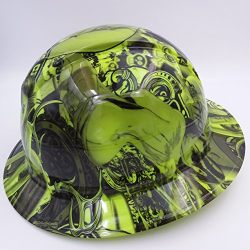 Full Brim Green Bad Bones Hard Hat With Ratcheting Suspension