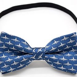 Carahere Boy's Handmade Pre-Tied Patterned Bow Ties aircraft pattern
