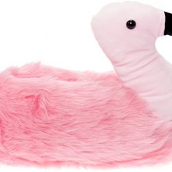Silver Lilly Flamingo Slippers - Plush Animal Slippers w/Memory Foam Support by (Pink, Medium)