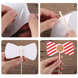 Photo Booth Props DIY Kit for Wedding, Birthday, Party