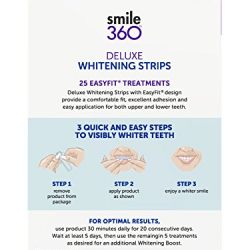 Smile 360 Deluxe Teeth Whitening Strips, 20 Day Treatment