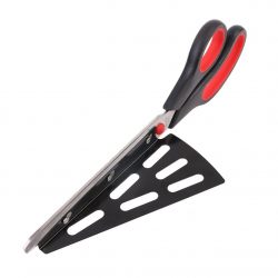 Stainless Steel Pizza Scissors, Replace Your Pizza Cutter, Sharp Scissors Let You Easily Taste Serves Hot Pizza (Black - Red)