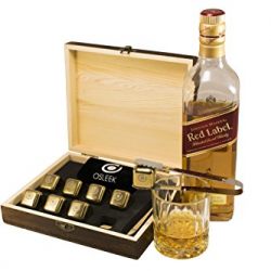 Set of 8 titanium gold plated stainless steel Beverage Chilling rocks