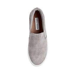 Steve Madden Women's Gills Fashion Sneaker, Grey Suede, 8.5 M US