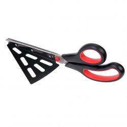 Stainless Steel Pizza Scissors, Replace Your Pizza Cutter, Sharp Scissors Let You Easily Taste Serves Hot Pizza (Black - Red)