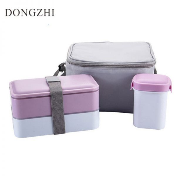 Japanese Lunch Box With Soup Mug Insulated Cooler Bag