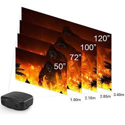 Wireless Portable Movie Projector With HDMI USB Headphone Jack TV Good For Home Theater