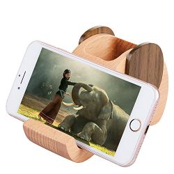 Wooden Elephant Phone Stand with Pen&Pencil Holder