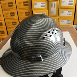 HDPE Hydro Dipped Black Full Brim Hard Hat with Fas-trac Suspension