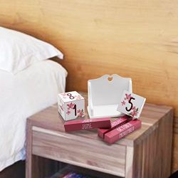 Yofit Wooden Block Perpetual Calendar Desk Calendar Desk Accessory