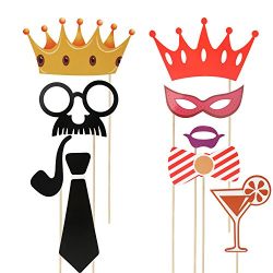 Photo Booth Props DIY Kit for Wedding, Birthday, Party