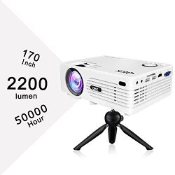 QKK 2200lumen Mini Projector - Full HD LED Video Projector 1080P