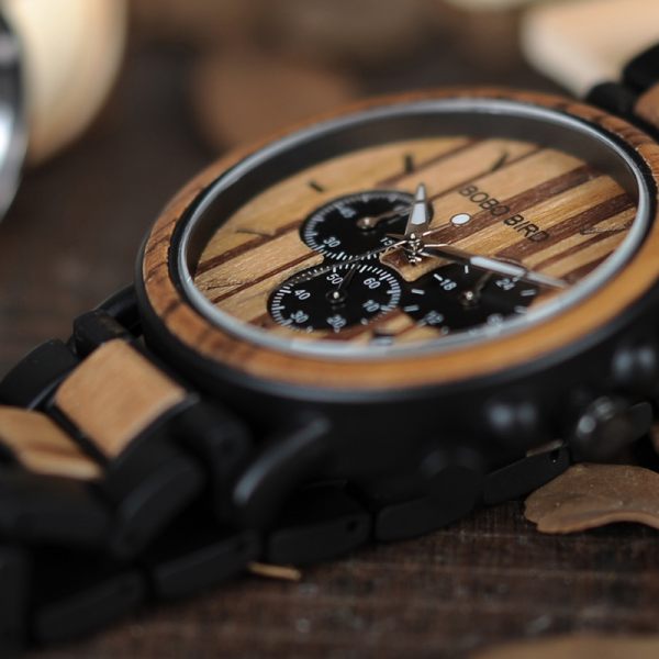 BOBO BIRD V-P09 Wood Watches Men Business Luminous Hands Wristwatch