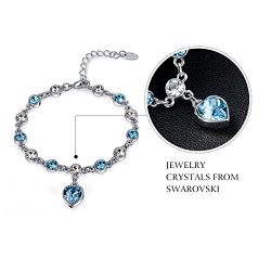 Kesaplan Bangle Blue Bracelets Valentine's Day Gift for Teen Girls