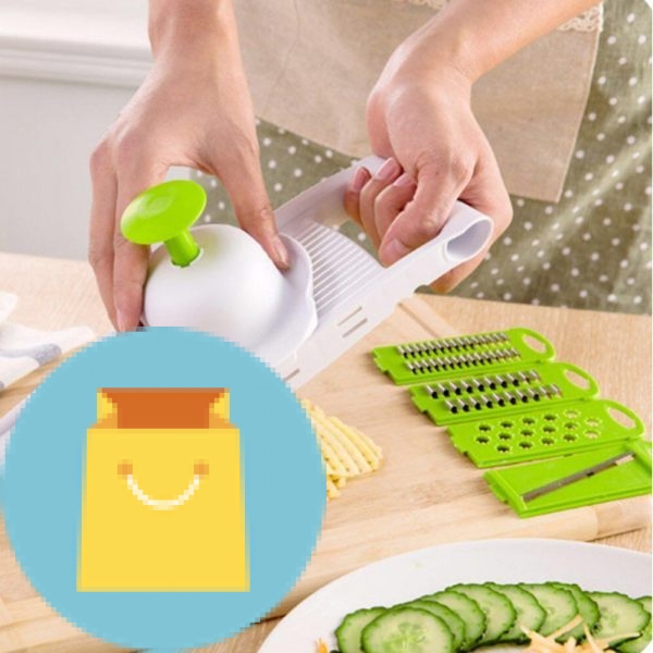 Hot 5 in 1 Multi-Function Plastic Vegetable Fruit Slicers Cutter
