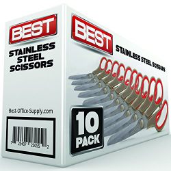 Best 8 Inch Stainless Steel Blade Scissors, Pack of 10