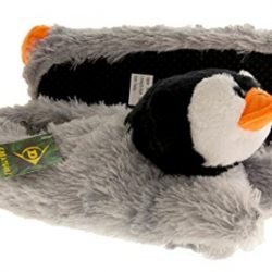 Dunlop Womens Grey Faux Fur Christmas Novelty Slippers
