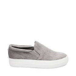Steve Madden Women's Gills Fashion Sneaker, Grey Suede, 8.5 M US