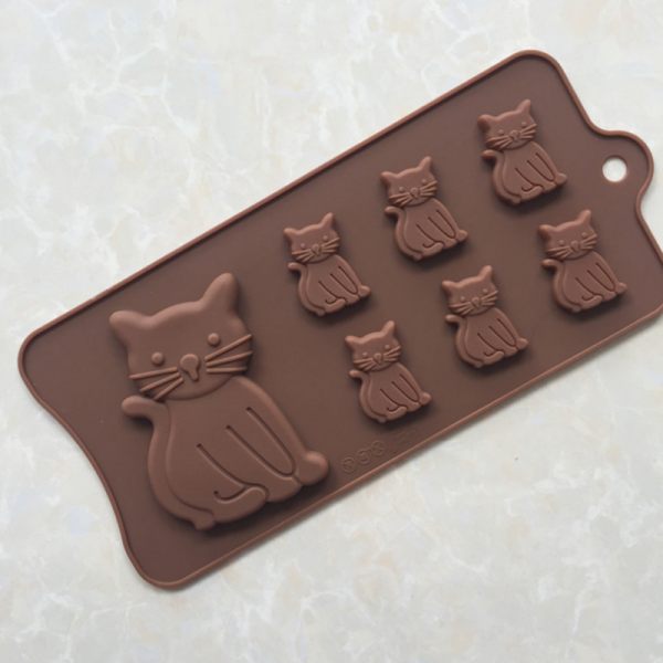New Cat Kitten 7 Cavity Silicone Mold for Fondant