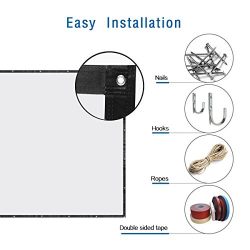 Excelvan 120 Inch 16:9 High Contrast Collapsible PVC HD 4K Portable Projector Screen