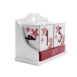 Yofit Wooden Block Perpetual Calendar Desk Calendar Desk Accessory