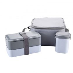 Japanese Lunch Box With Soup Mug Insulated Cooler Bag