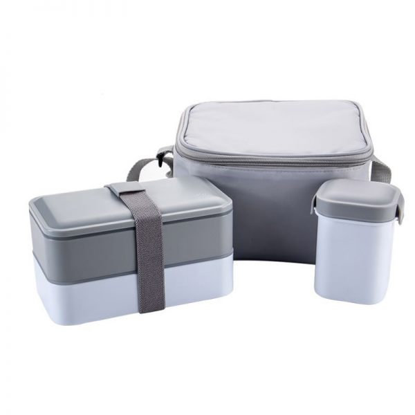 Japanese Lunch Box With Soup Mug Insulated Cooler Bag