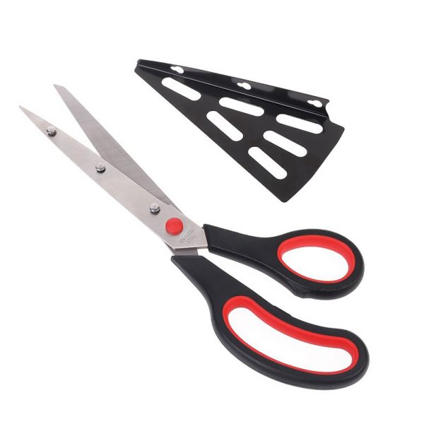 Stainless Steel Pizza Scissors, Replace Your Pizza Cutter, Sharp Scissors Let You Easily Taste Serves Hot Pizza (Black - Red)