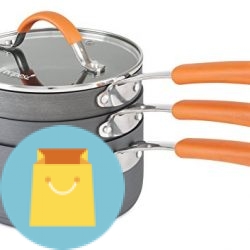 Allrecipes Hard Anodized Stackable Sauce and Fry Pan Set, Nonstick