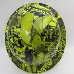 Full Brim Green Bad Bones Hard Hat With Ratcheting Suspension