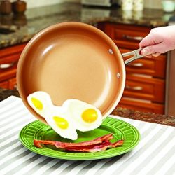 Red Copper 10 PC Copper-Infused Ceramic Non-Stick Cookware Set by BulbHead