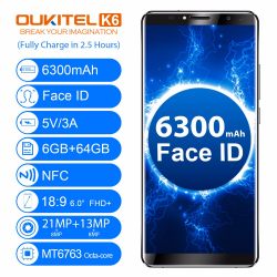 OUKITEL K6 6GB 64GB 6.0'' FHD Display Smartphones