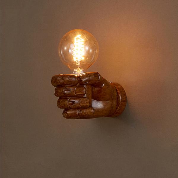 Art resin fist wall lamp