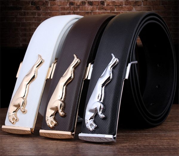 Luxury brand leather belt for men