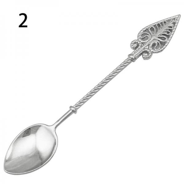 Vintage Royal Style Carved Small Coffee Spoon